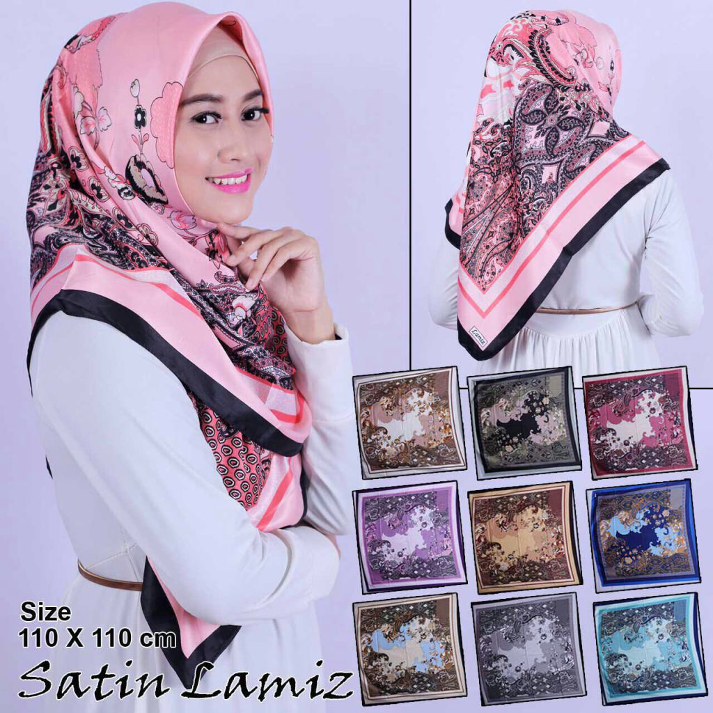 Gaya Jilbab Modern Twitter Da Kerudung Segi Empat Satin Motif