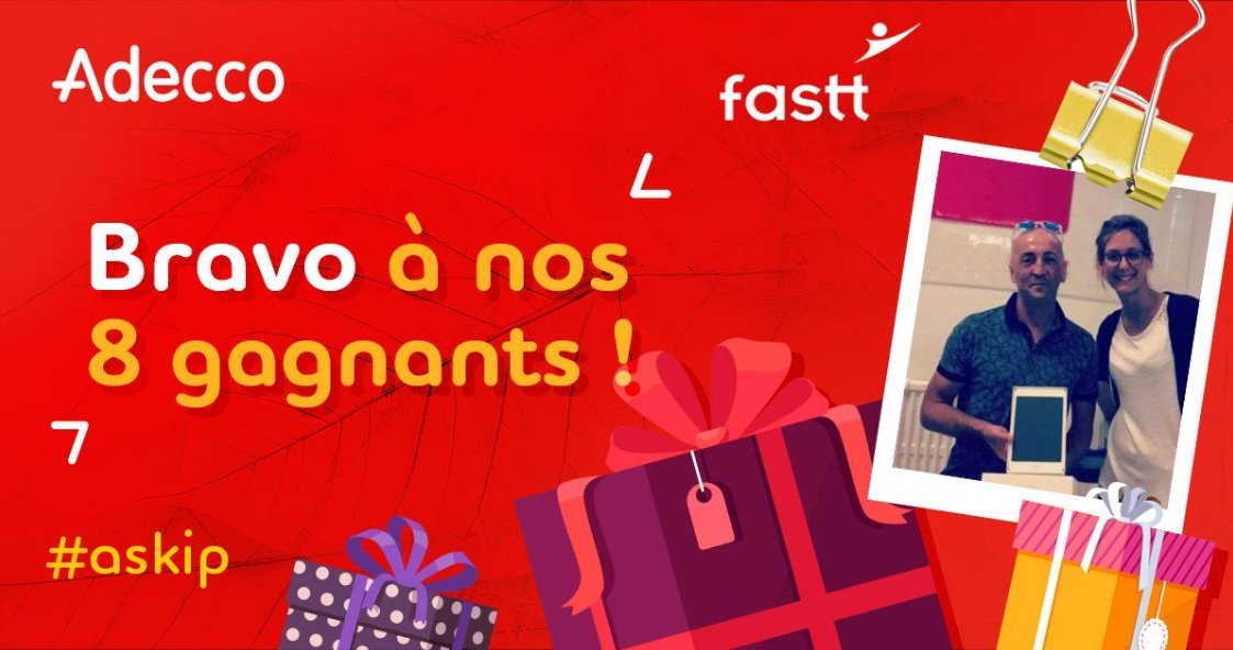 #askip on peut gagner des tablettes, écrans plats et smartphone en jouant avec le Fastt ! 🎁 Plus d'infos : fastt.org/Resultats-du-j… #interim