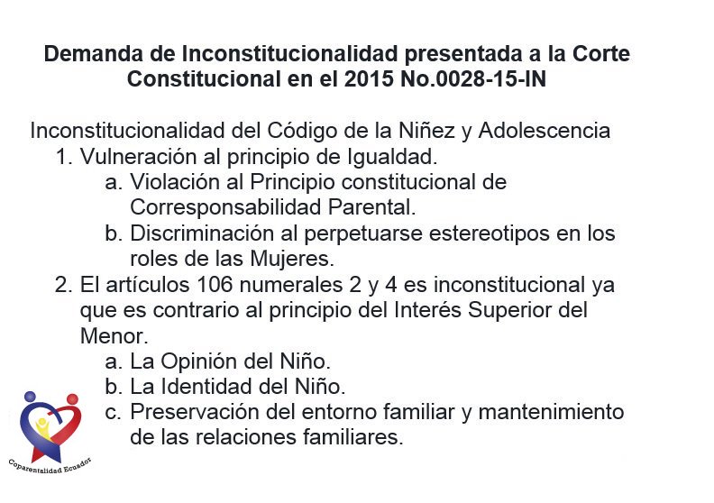 coparental_ec's tweet photo. @CorteConstEcu miles de niños separados de papá o mamá, disputados por un #CódigoNiñez Inconstitucional. ¿Cuantos años más deben pasar? https://t.co/iBITgn06EO