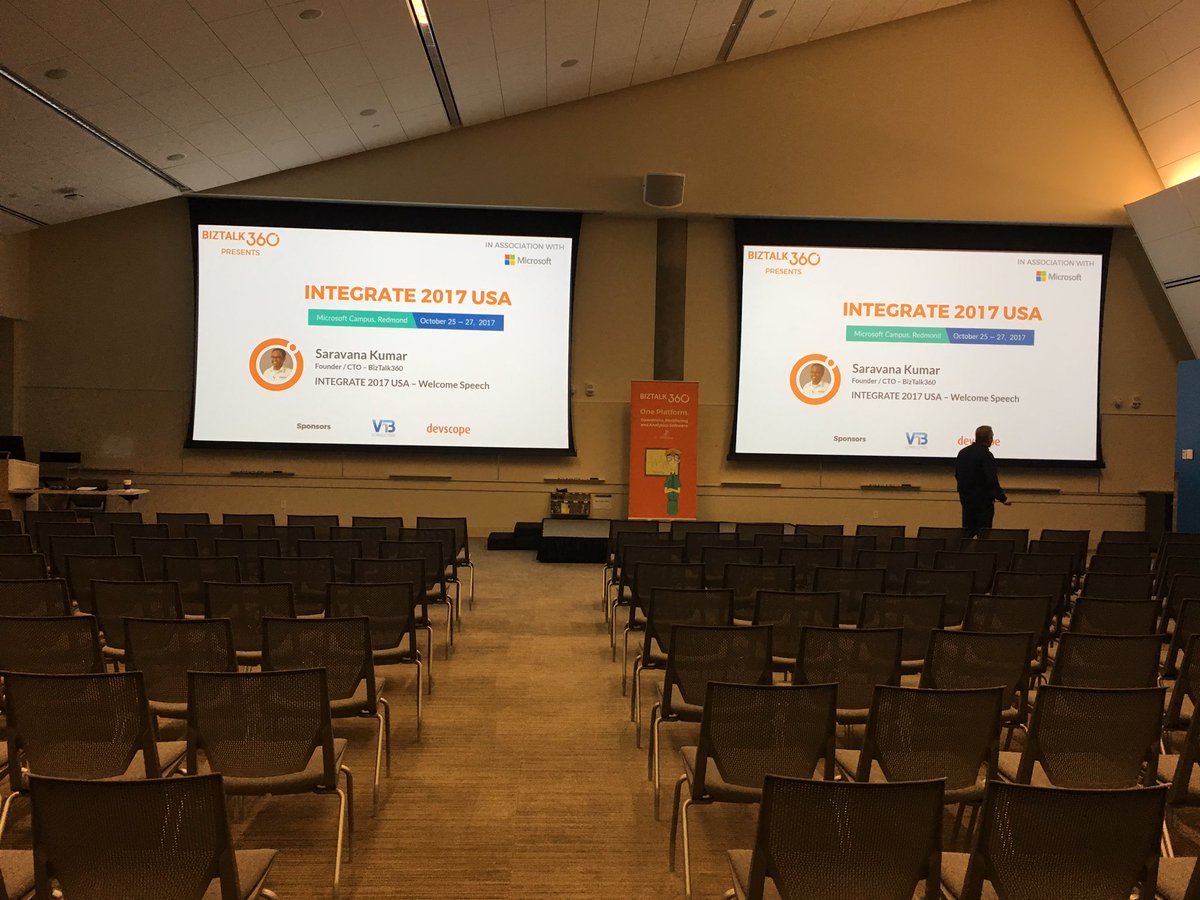 saravanamv's tweet photo. Getting ready to kick off #integrate2017 USA #msbts #Azure https://t.co/y299NaP5Bz