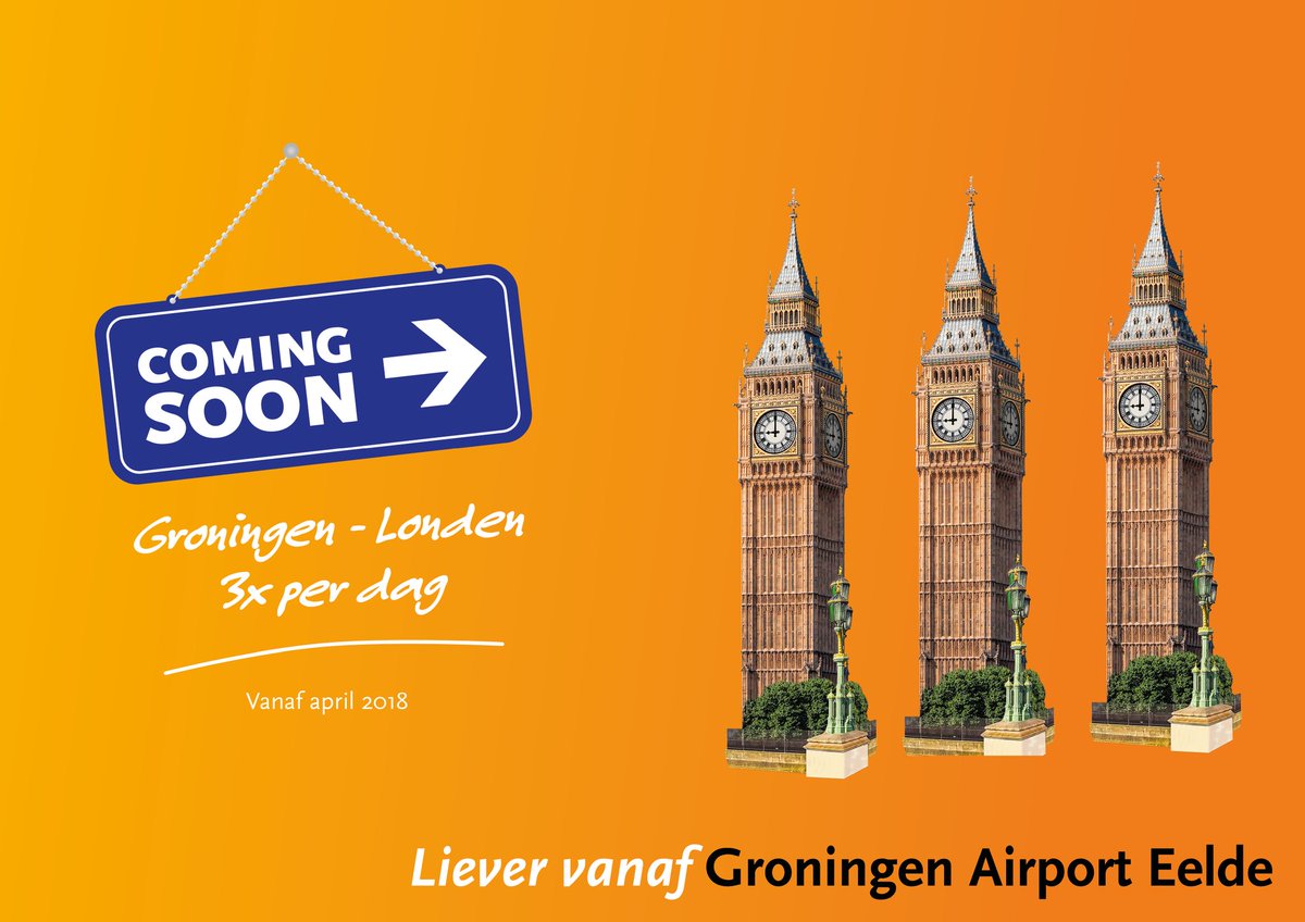 AirportEelde's tweet photo. Londen, Londen, Londen: vanaf april 2018 vliegen we niet één, niet twee, maar drie keer per dag heen en weer naar Londen! https://t.co/MwoGPEl09o
