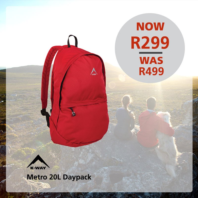 capeunionmart's tweet photo. Save R200 on our #BackpackPromo when you buy the @kway_za Metro Daypack. Hurry, limited stock. https://t.co/oehNPPNSAf. T’s & C’s apply https://t.co/ipv8q86wyh