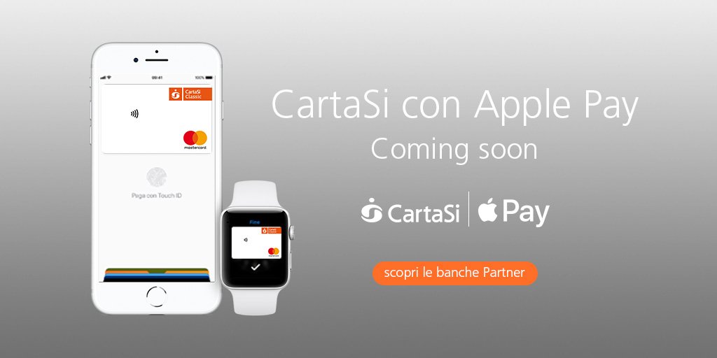 CartaSi con Apple Pay coming soon cartasi.it/ApplePay/