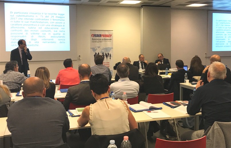 Federprivacy's tweet photo. Oggi a Milano al Workshop #GDPR: intervento di Michele Iaselli presidente #ANDIP su diritto all'oblio, #portabilità dati, #social e minori https://t.co/LP61BX5o1I