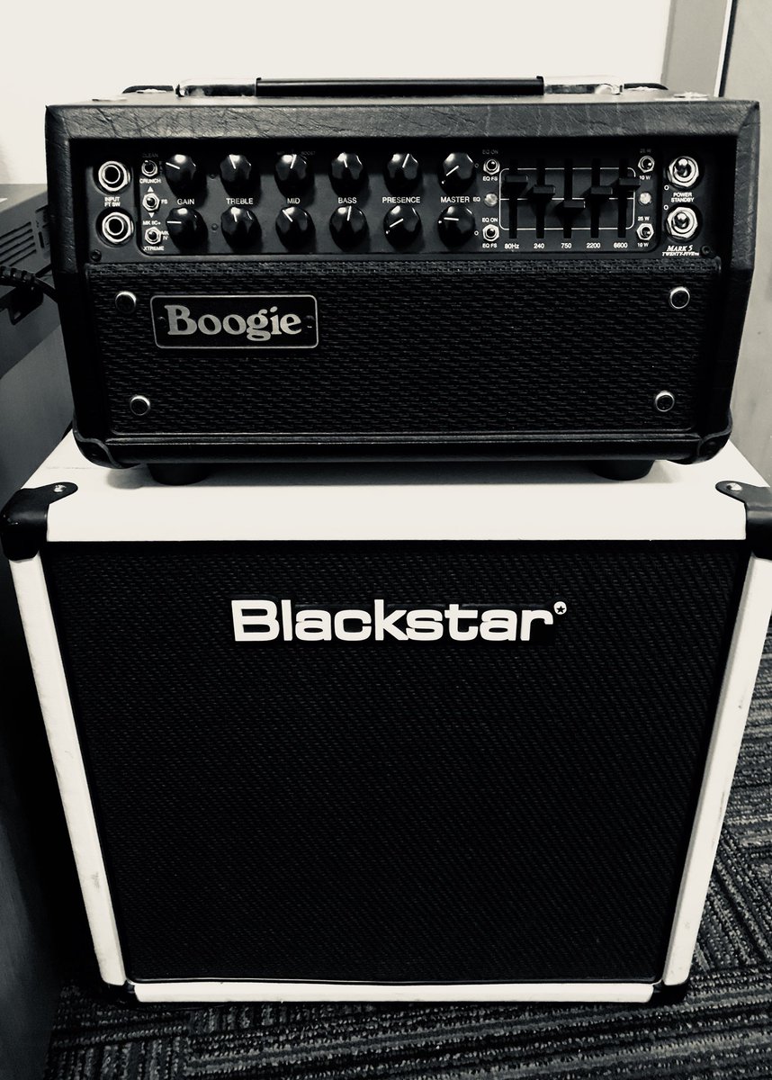 AlavaMusic's tweet photo. Morning Gear pic! This is my main rig as of now!I love the Mesa Boogie Mark 5:25 @MesaBoogie In the Cab I have a Tone Tubby Red Alnico https://t.co/scmmvHjDbM