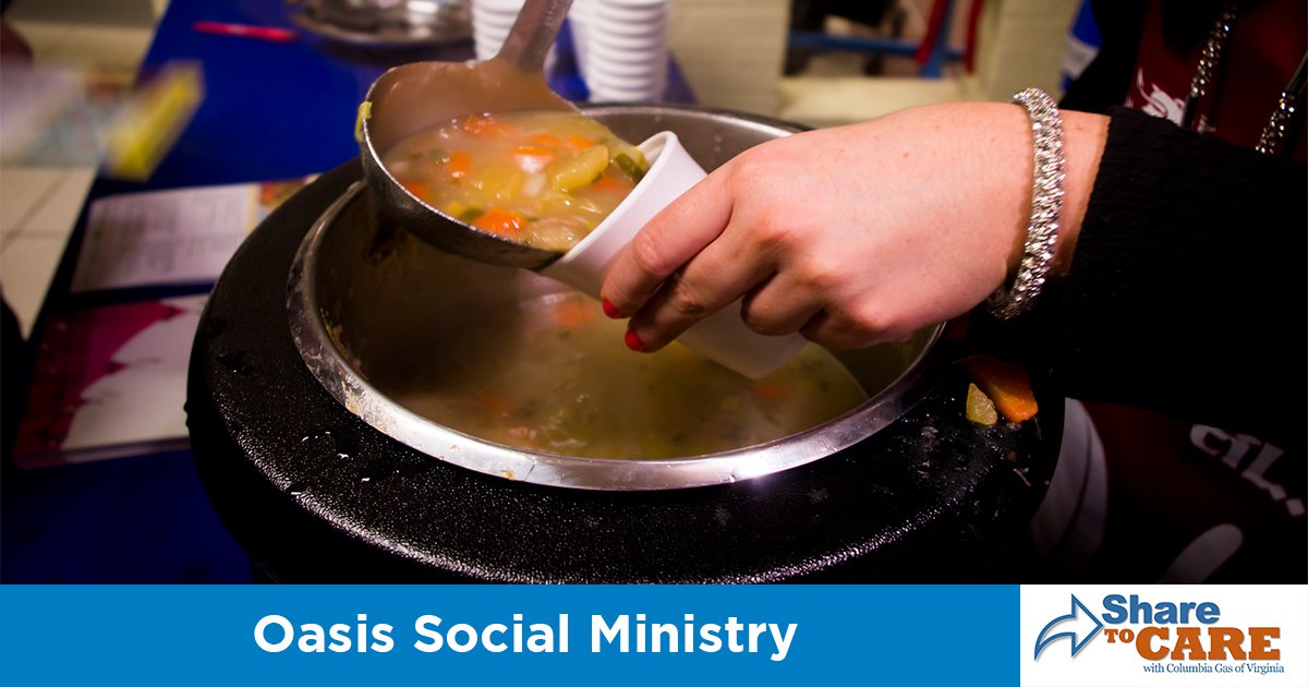ColumbiaGasVa's tweet photo. #ShareToCare Oasis Social Ministry served 47,000 meals in 2016 - offered 7 days a week and free to those in need https://t.co/Ra1SPuV92w https://t.co/zEd3J0tt0t