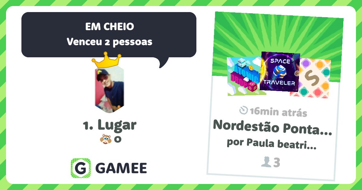 AndinhoSilva270's tweet photo. I rock this #GameeBattle! Let’s see if you can take my crown: https://t.co/5TcLccNzJT! @gameeapp https://t.co/QoDfXEEdSv