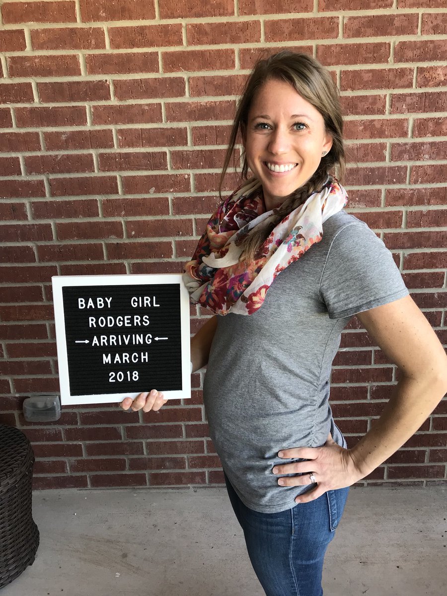 Coach_Rodgers_'s tweet photo. Baby girl Rodgers coming this March! https://t.co/ugObkofhgv
