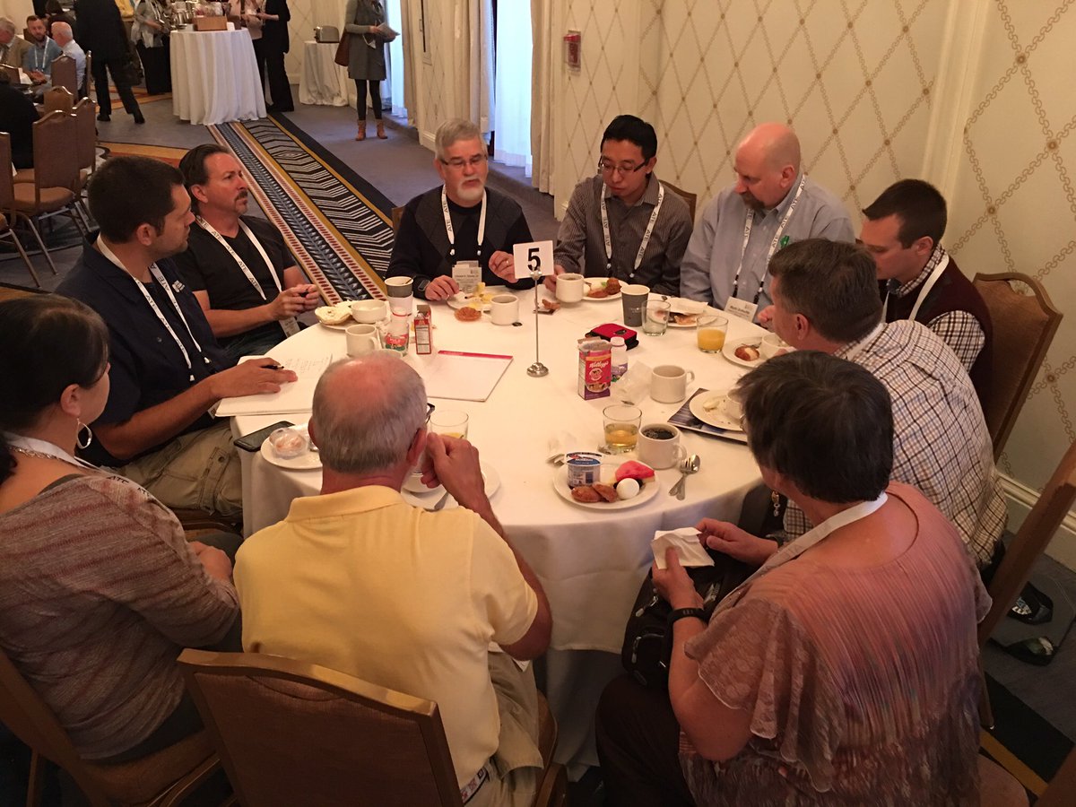 Comm_College's tweet photo. Lots of people joined Vince DiNoto of GeoTech Center for drone discussion at breakfast.
@NSF @GeoTechCenter #2017ATEPI https://t.co/Khwn5IW6qO