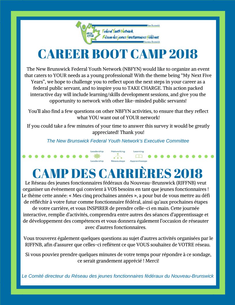 NBFYN_RJFFNB's tweet photo. #NBFYN Members: What do you want to get out of #CareerBootcamp2018? Take our survey and let us know: https://t.co/VO457R12Bx ! https://t.co/llsLrHvTIa