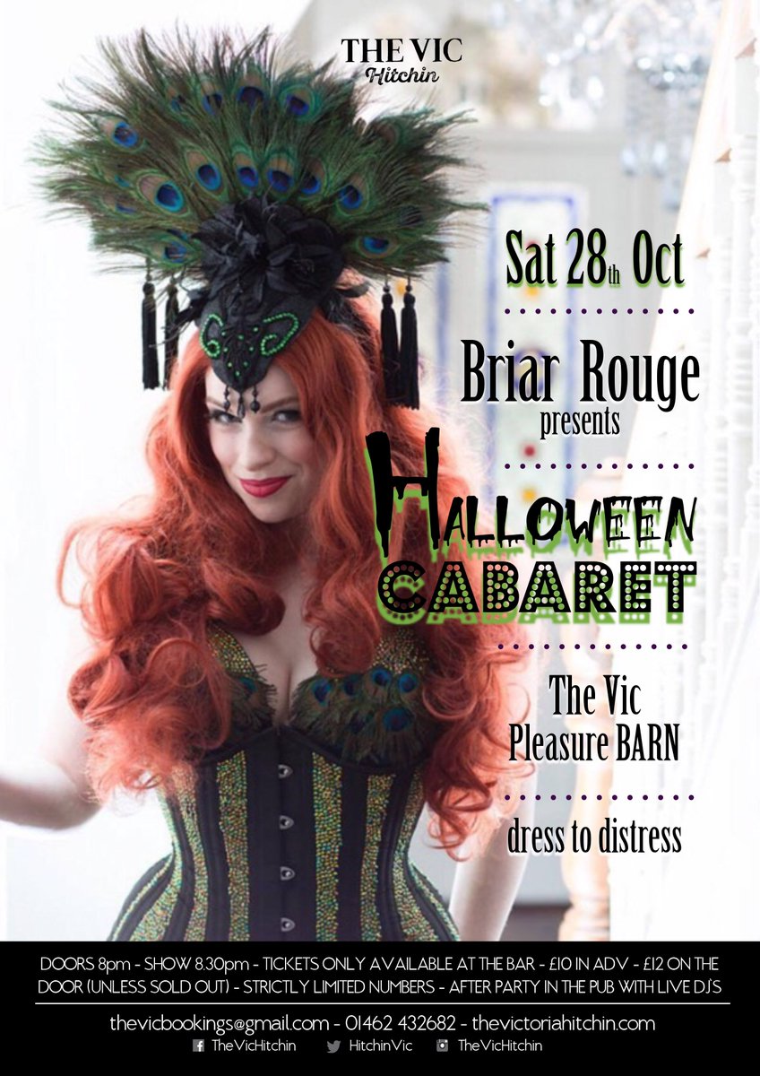 HitchinVic's tweet photo. Halloween Cabaret, Sat 28 OCT local showgirl Briar Rouge, Mischievious Maude, Mizz Magenta Slipperz &amp; Chantilly Lace https://t.co/4l8neJ30ef https://t.co/NOQU2spDoL