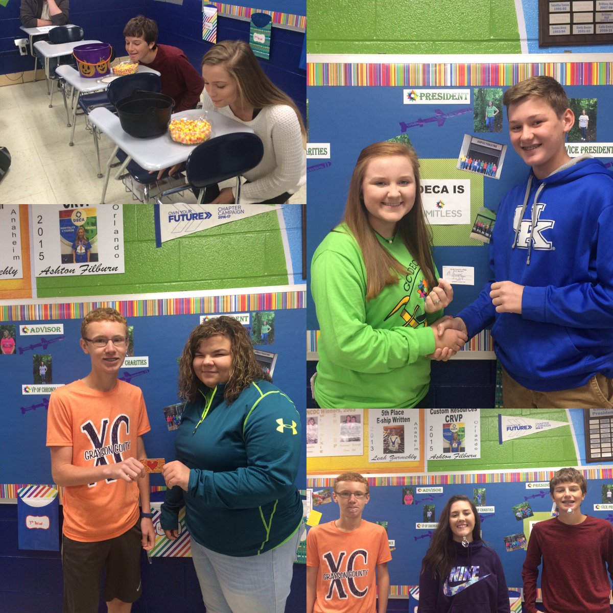 GCHSDECA's tweet photo. We had a fun DECA meeting today! Congrats to our member of the month, Evan Hayse &amp; Eli Helm for winning the candy corn relay!@gchs_cougars https://t.co/QGHCfNn7Yt
