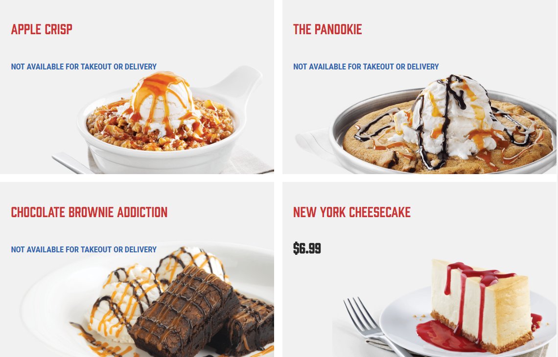 Which mid-week #BostonPizza treat is your favourite? #AppleCrisp #Panookie #BrownieAddiction #CheeseCake Get yours today in #StratfordON