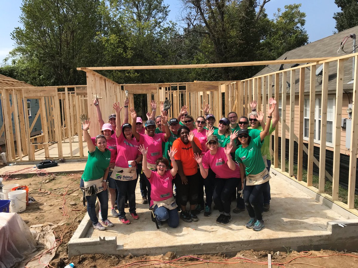 BASFLouisiana's tweet photo. Employee volunteers framed an entire house at @HabitatGBR's annual Women's Build event. #MFGWomen #womeninSTEM https://t.co/6URmV4nS7c