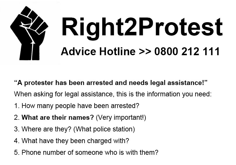 r2kcampaign's tweet photo. #FMF2017 #Right2Protest

When arrested, this is information that will be needed when trying to get pro bono legal assistance: https://t.co/HrIjtYu5Vs
