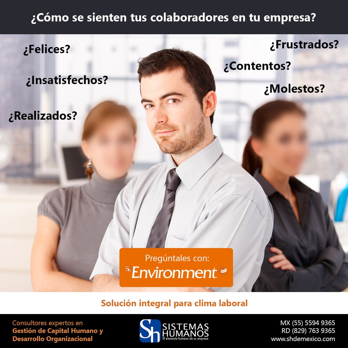 shdemexico's tweet photo. 💡  Averigua cómo se sienten tus colaboradores con #SHEnvironment, solución integral para #ClimaLaboral 💼  https://t.co/gKstoCFBK6 https://t.co/Nw1owAWGDq