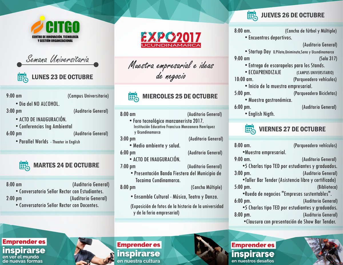 Expoucundi's tweet photo. cronograma oficial #expoucundinamarca https://t.co/hEejkWPKlS