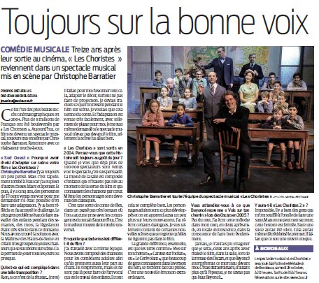 Interview inédit de Christophe Barratier avec <a href="/sudouest/">Sud Ouest</a> ! Retrouvez l'article en ligne ici: lc.cx/Nxtd