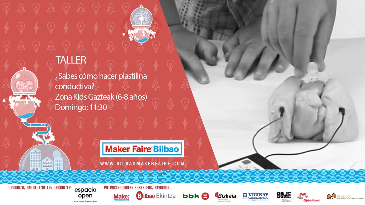 MakerFaireBio's tweet photo. ¿Sabes cómo hacer plastilina conductiva? FabLabExtrene. GRATIS
#talleresinfantiles #makerfairebilbao #makerfaire
#culturamaker #educación https://t.co/bzLsJ1blh6