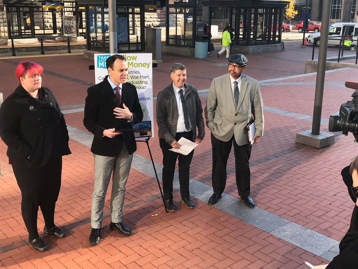 TakeActionMN's tweet photo. We’re here to unmask how right wing money is pouring in City Council races disguised as “MPLS Works.” #mplsworks https://t.co/Ij3vG30epv