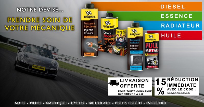 BardahlFrance's tweet photo. 🔴 🛒 15% de #REDUCTION sur https://t.co/xakBVGX6YK avec le code "sebastienloeb" + livraison offerte #Promo #CodeReduction #Reduction #code https://t.co/dbGh8b7rUM
