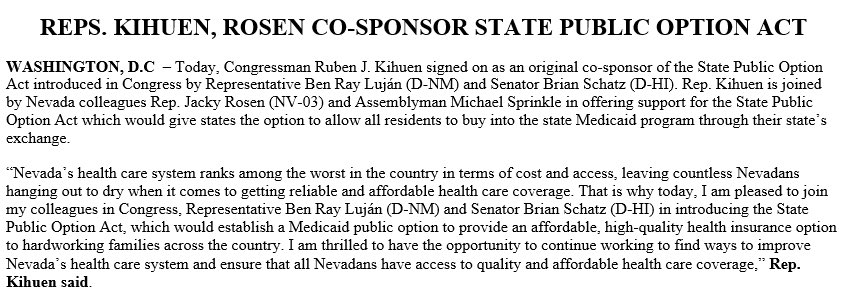 RepKihuen's tweet photo. I'm proud to join my NV colleagues @RepJackyRosen &amp; @mikesprinkle30 in support of the State Public Option Act. Nevadans deserve affordable, high-quality health insurance options. https://t.co/WlcWWABjUK