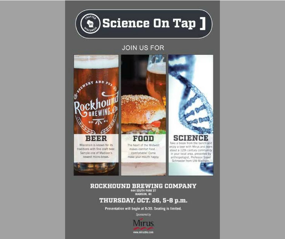 Mirus_Bio's tweet photo. Do you like beer and science? Join us tomorrow evening! https://t.co/UTGRHMtquj