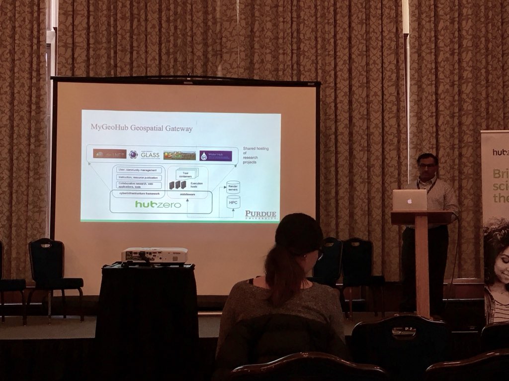 carolsongpu's tweet photo. @hubzeroplatform @sciencegateways @PurdueRCAC Rajesh Kalyanam demonstrating science projects on https://t.co/06DirDc5P3 https://t.co/dUAJR13qLv