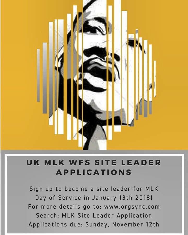 Apply to become a site leader for MLK Day of Service. Applications are up now!