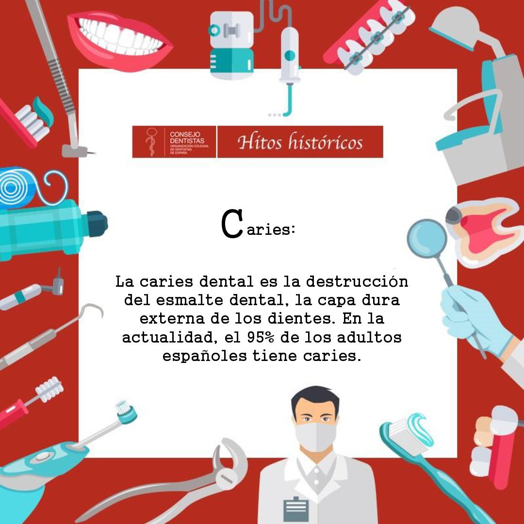 DENTALCONTRERA1's tweet photo. Continuamos repasando el #ABCdelaOdontologia de @CNSJ_Dentistas 
Con la C, las temidas #caries
#dentistas #saludbucodental #TDSSalud https://t.co/agDq8U6fCt