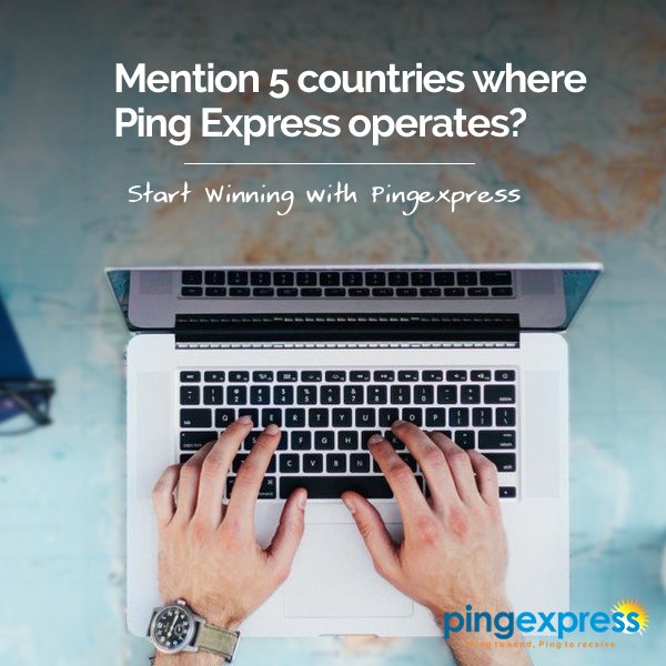 thepingexpress's tweet photo. QUIZ:
Mention 5 countries where Ping Express operates?
#FastestFingersFirst #PingExpress
#StayWinningWithPingExpress #TuesdayTrivia #Smile https://t.co/oRgbZiYmKW
