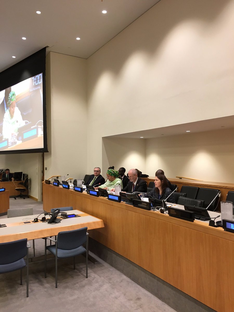 EstoniaUN's tweet photo. #Estonia as Chair of #2COM is delighted to welcome #DSG of @UN to share her vision with the Second Committee #SDGs #GlobalGoals #UNDSreform https://t.co/7ED6oq5BiH