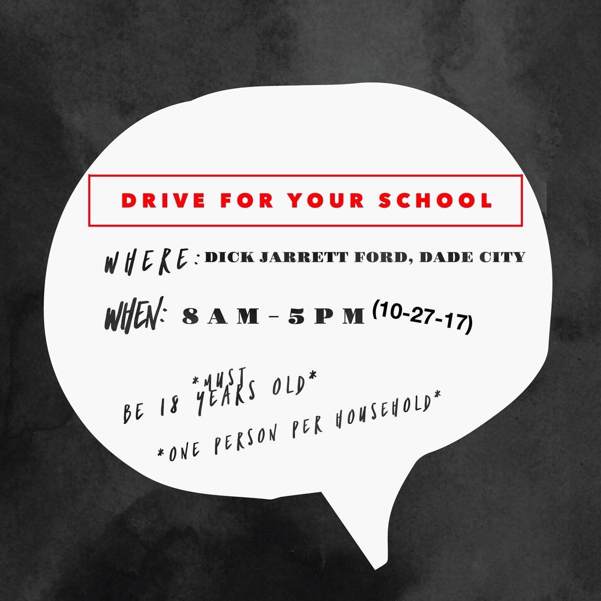 PascoFBLA's tweet photo. FBLA Members: Don’t forget that this Friday is “Drive 4 Your School” at Jarrett Ford in Dade City! Make sure to mention your from PHS FBLA https://t.co/xuCrWKXQUv