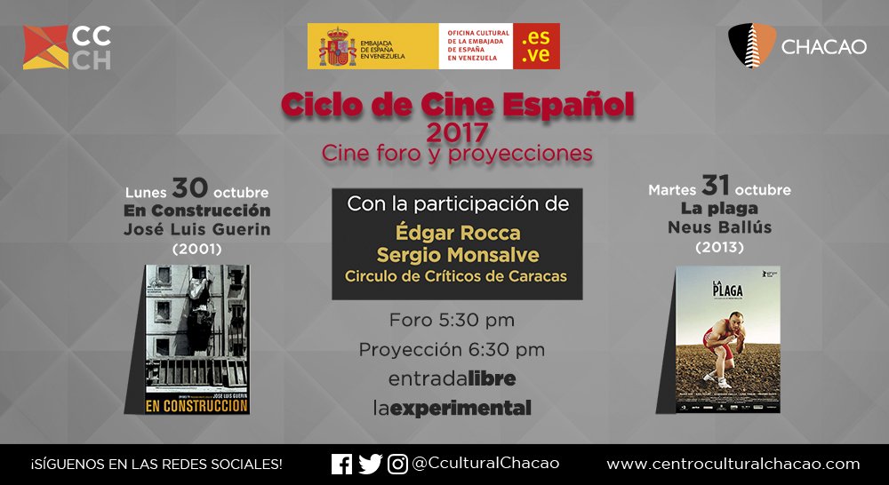 Estas dos películas se proyectarán en el Ciclo de Cine Español el próximo #30Oct y #31Oct en el #CCCH ¡Te esperamos! La entrada es gratuita.