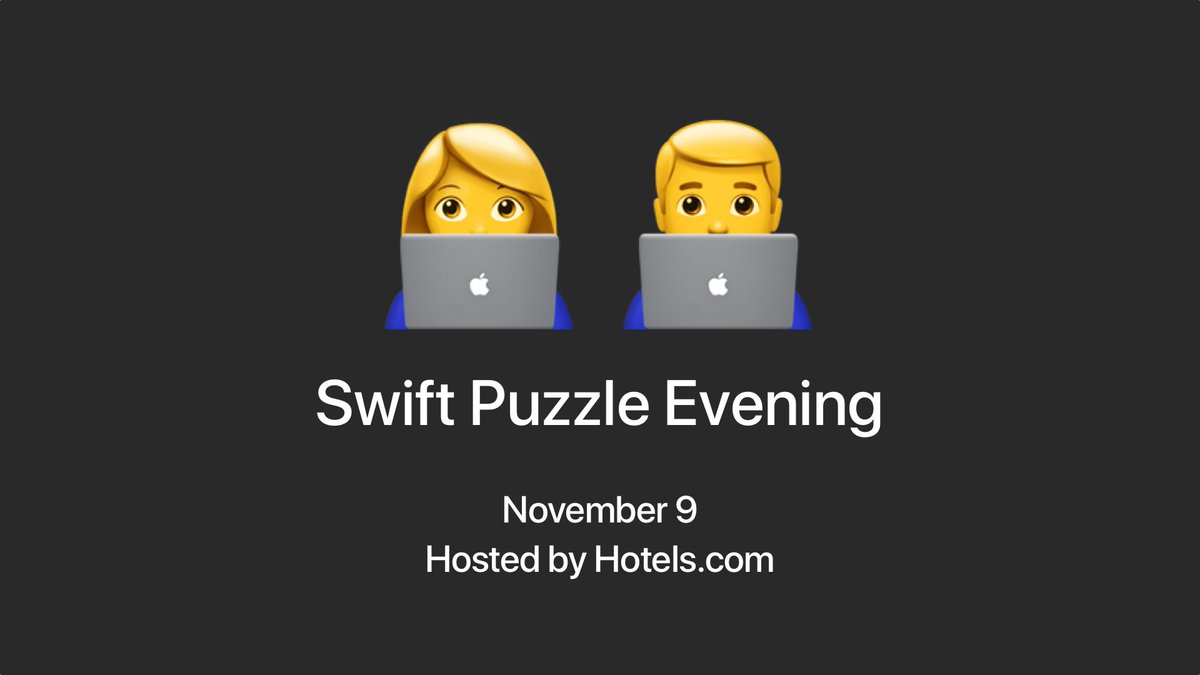 SwiftLDN's tweet photo. Swift Puzzle Evening ✨🔮✨

Puzzler in residence: @WojRutkowski
Hosted by: @hotelsdotcom

⏰ RSVPs open Thursday, 1pm
https://t.co/WMPPWpp64P https://t.co/AvjQydJIfN