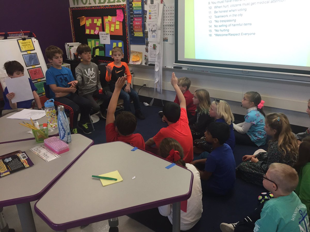 Third graders hold their first city council meeting to ratify our constitution. #sheridanshines