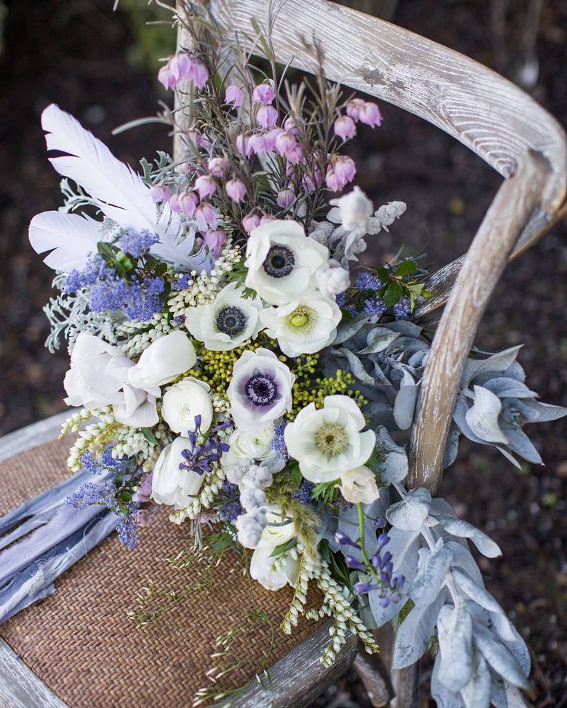This organic bouquet looks perfect on our Countryside dining chair. Photo: <a href="/meg__christine/">Meghan Christine</a> | Design + florals: @revelpetals | Planning: <a href="/da/">🙂‍↕️</a>…