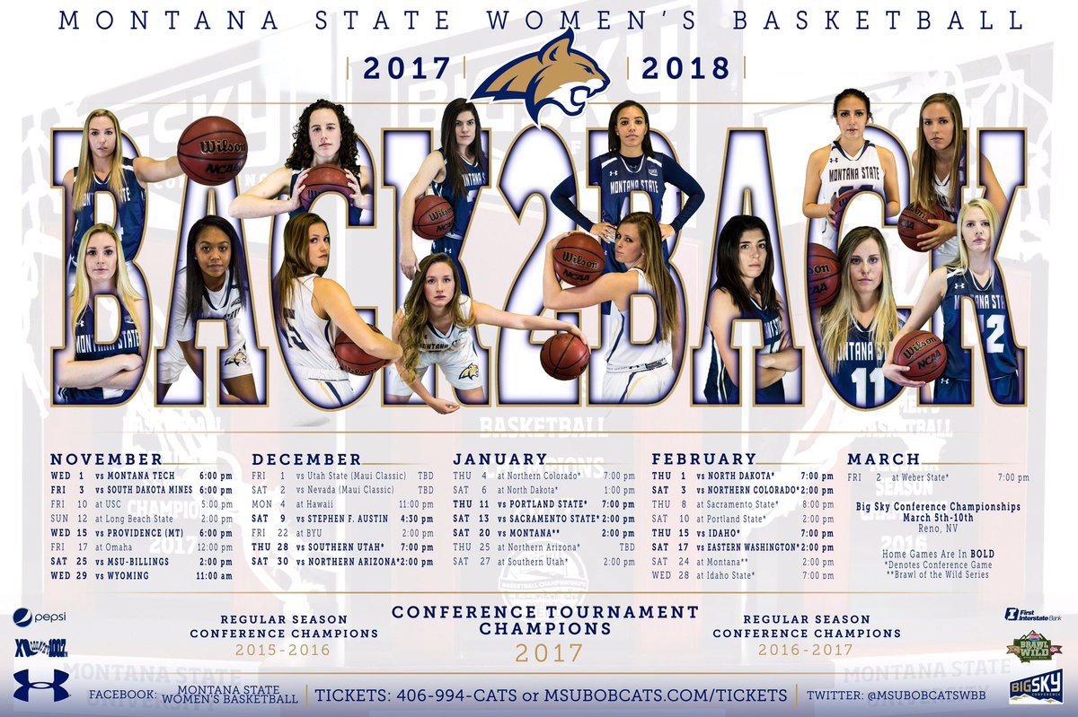 MSUBobcatsWBB's tweet photo. One week until our debut in #TheBrick. Until then, check out our official 2017-18 poster! #GoCatsGo 🏀🐾 @PosterSwag https://t.co/3MVf2l3chK
