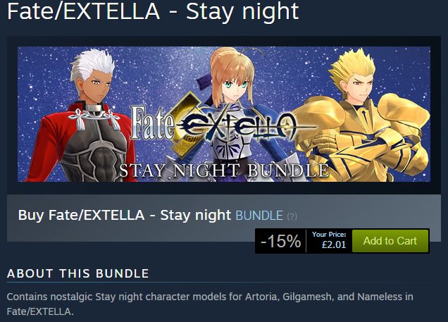 Fate/EXTELLA - Stay night Model (Nameless) on Steam