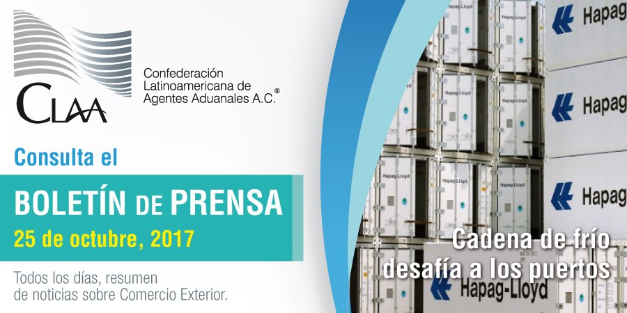 #BoletindePrensa. 25 de octubre 2017. Cadena de frío desafía a los puertos. goo.gl/Lh4gsV