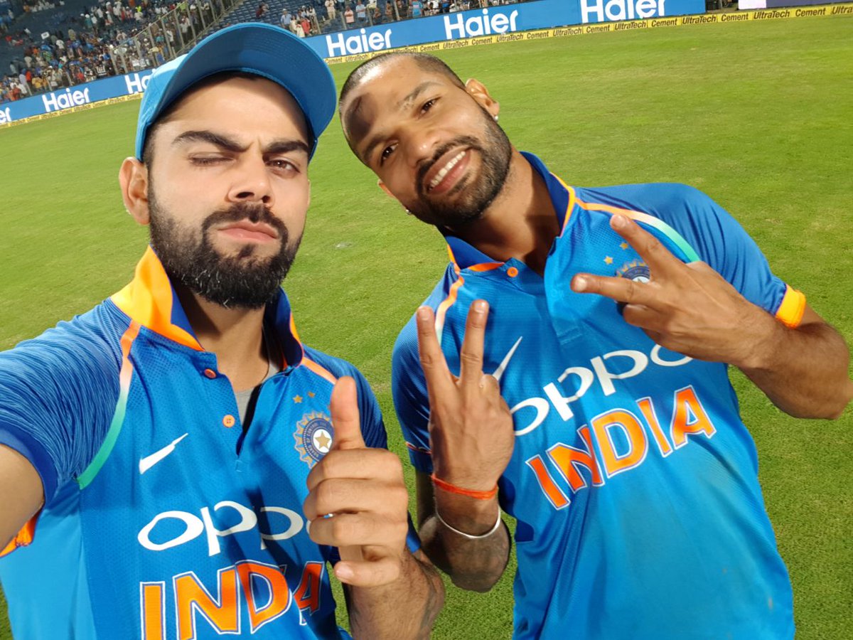 imVkohli's tweet photo. Good win and good knock by Shikhi D. 😎👌 @SDhawan25 https://t.co/zsekgSHPyP