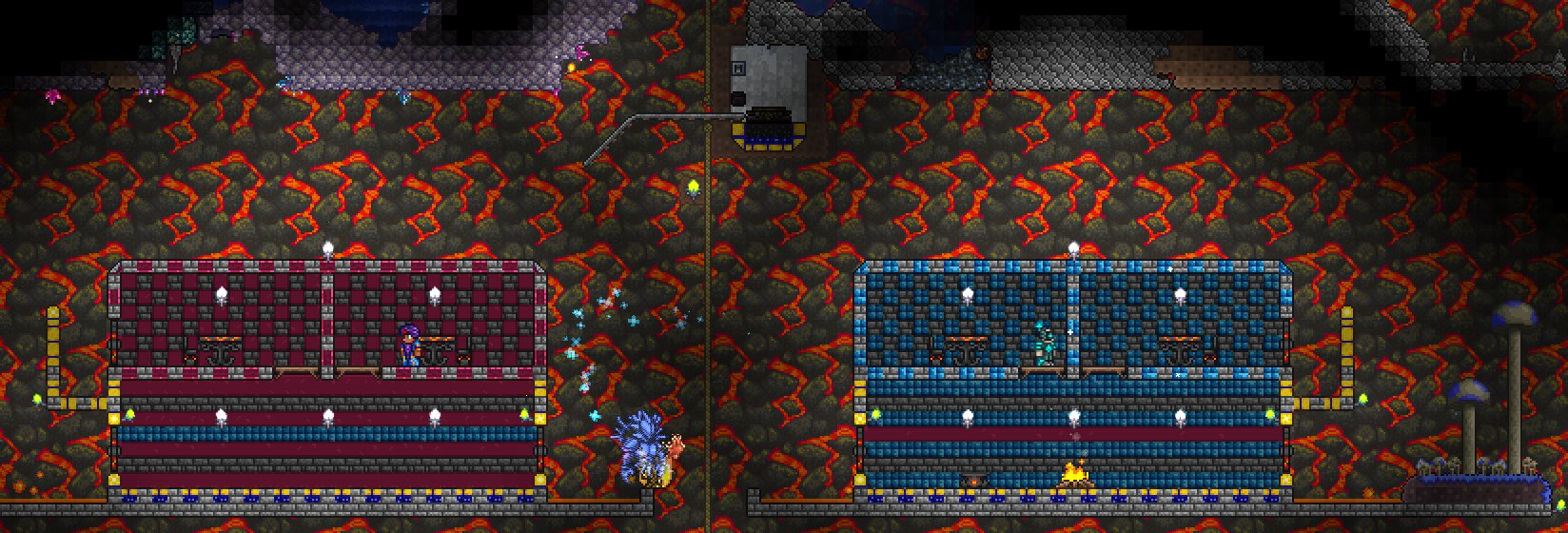 Miru 拠点を見せろテラリアン １ 道の駅 ２ クロロファイト農場 ３ 地獄部屋 ４ 音楽室