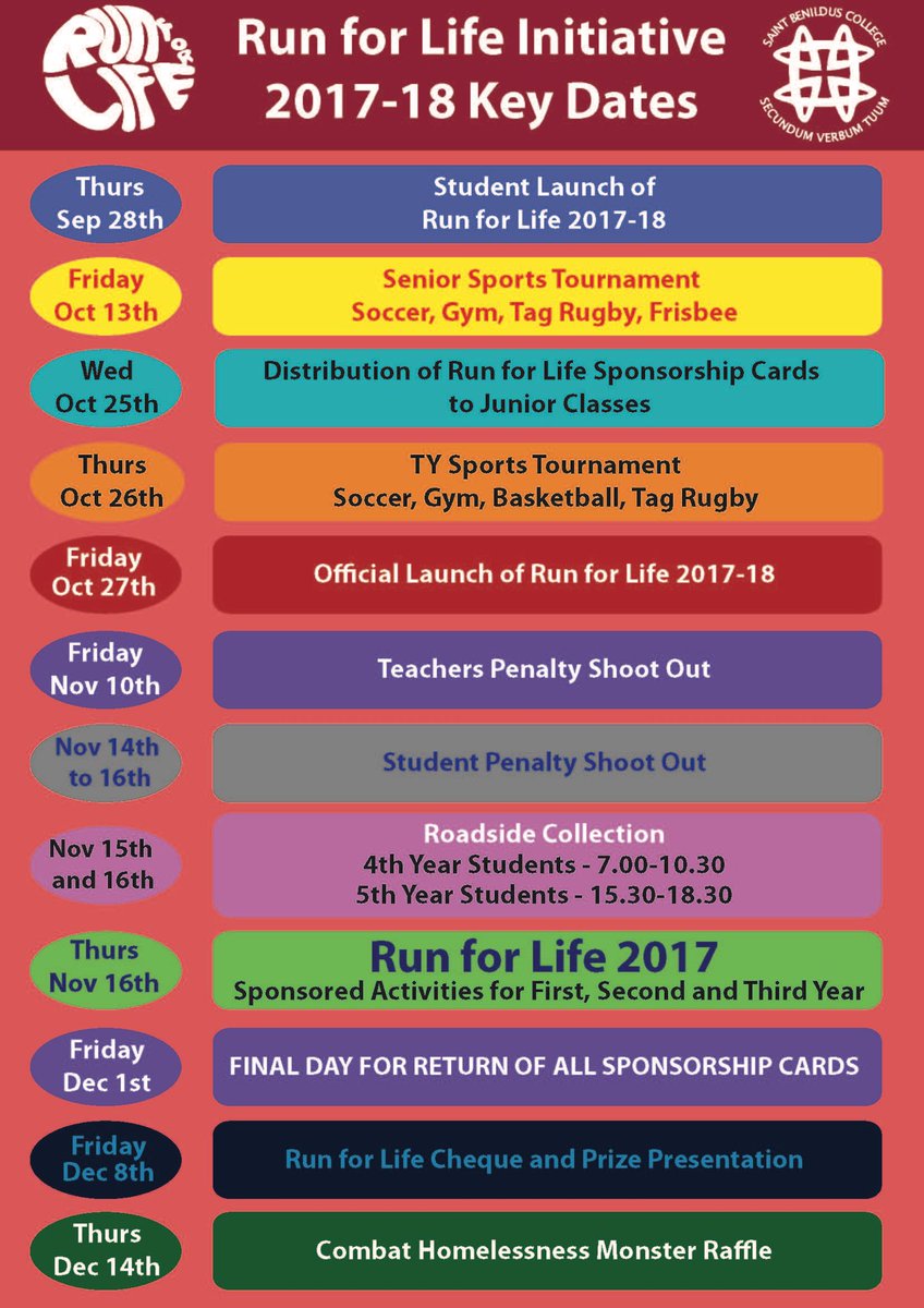benildusrfl's tweet photo. Don’t forget Run for Life 2017 launch is happening this Friday!! Check out our poster for all upcoming initiatives !! https://t.co/QQNcmLlkNv