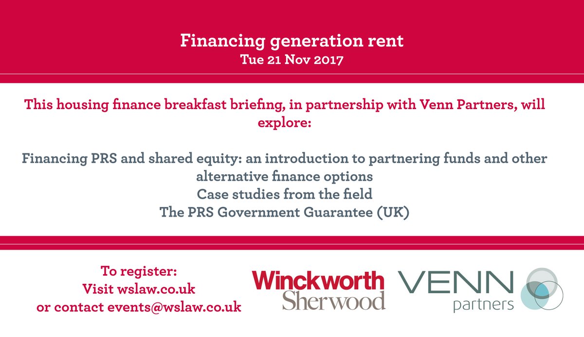 WS_Housing's tweet photo. Join us on Tuesday 21 Nov for a #HousingFinance breakfast briefing in partnership with @VennPartners - sign up here https://t.co/xWaZrxv3sL https://t.co/KrsbfPuITn