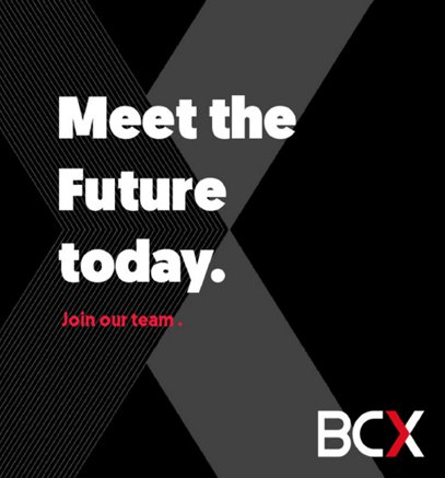 BCXworld's tweet photo. Want to join the BCX family?
Visit our Career Portal for new opportunities #BCXMeetTheFuture https://t.co/Wkltlxfzhr https://t.co/fJ7FxbNQCi