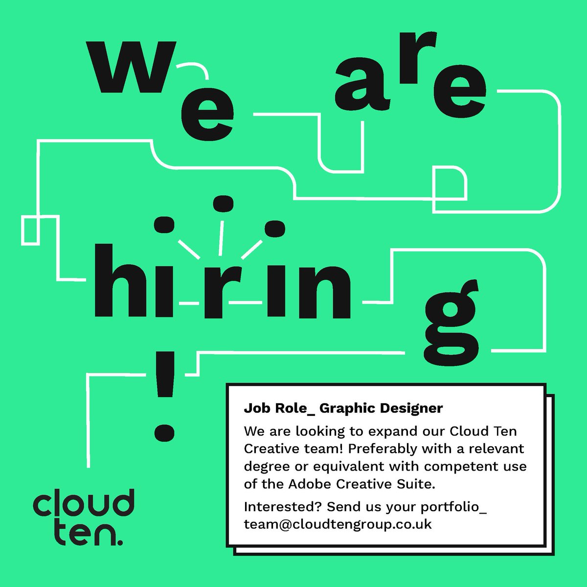 cloudtengroup's tweet image. We're #hiring again! We're looking for a wonderful #GraphicDesigner to join our creative team - we can't wait to hear from you!