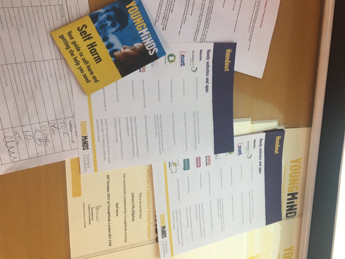 WeareCalmer's tweet photo. 💡reflecting with @YoungMindsUK Self Harm course today - mental health matters #CalmerRama busting the stigma https://t.co/S4GZ81tC9z