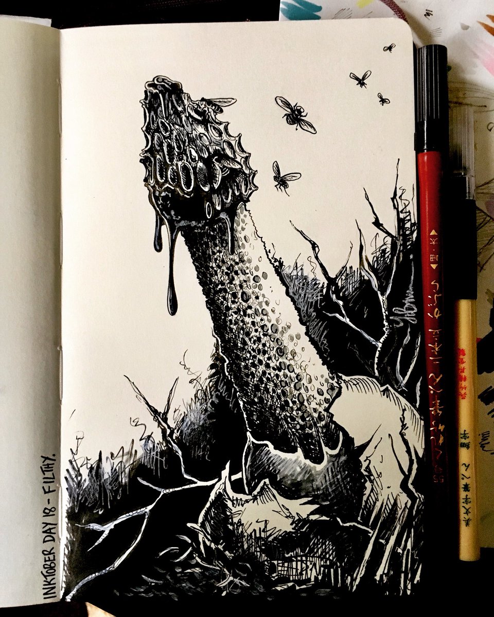 bernoid's tweet photo. Inktober 2017 day 18 - Filthy #inktober #inktober2017 #day18 #filthy https://t.co/70mg6S16KC