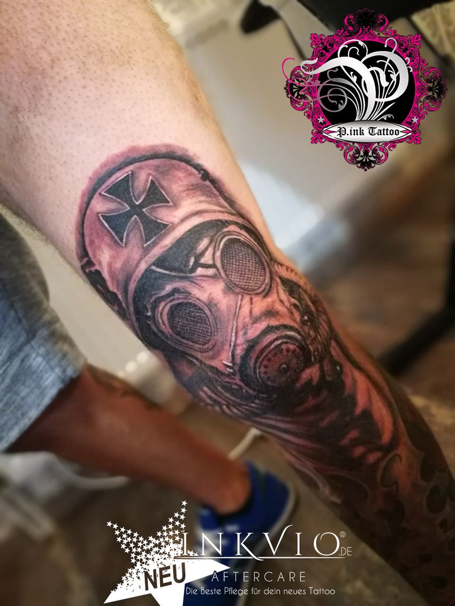 gasmaske #eiserneskreuz #knietattoo #cheyennetattooequipment
