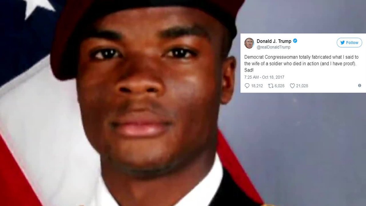 Trump says congresswoman 'fabricated' his comments to widow of Sgt. La David Johnson bit.ly/2ywO29s?source… https://t.co/AZ80OSlWCo